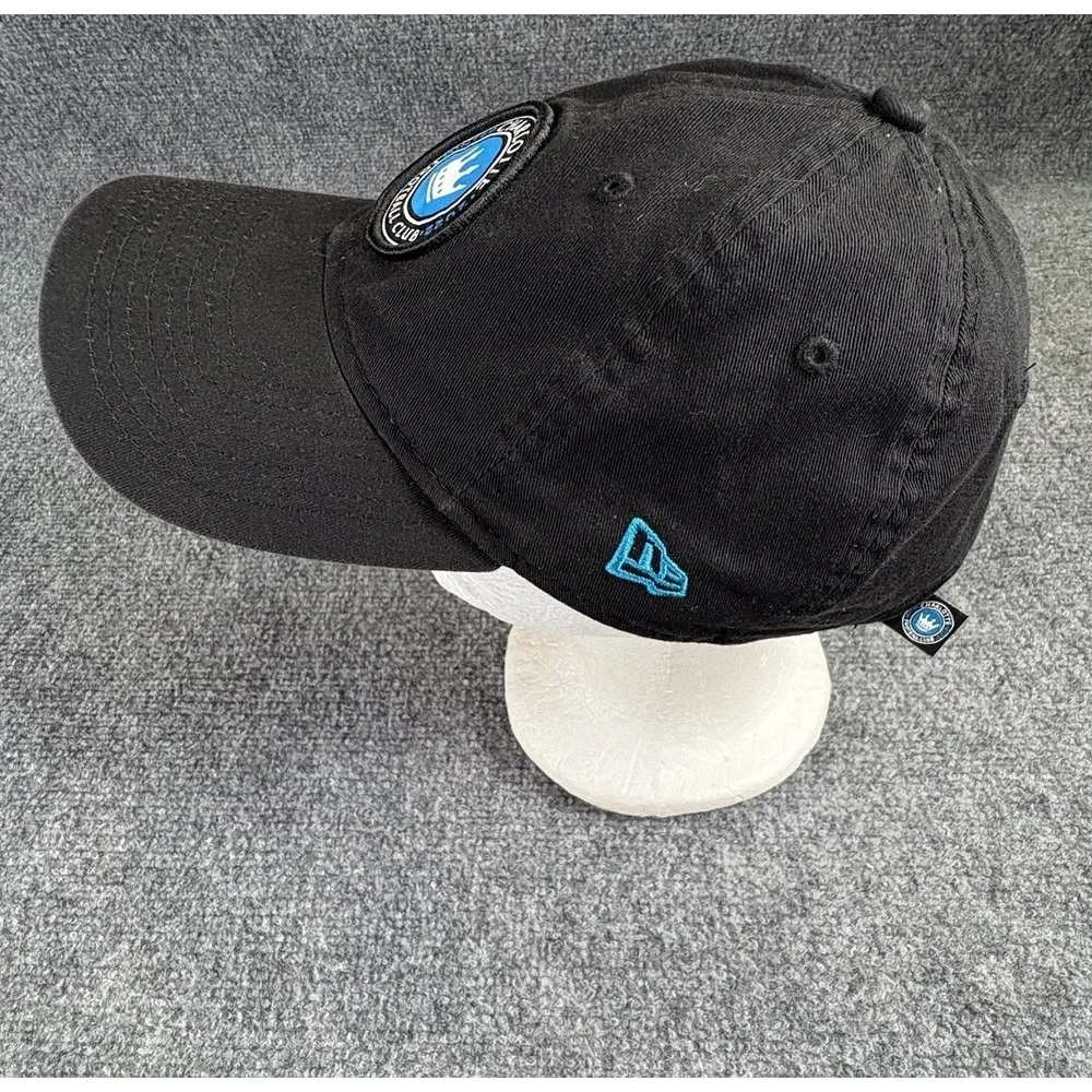 Charlotte FC New Era Hat & Ruffneck Scarf Set Black Blue MLS Soccer Adjustable